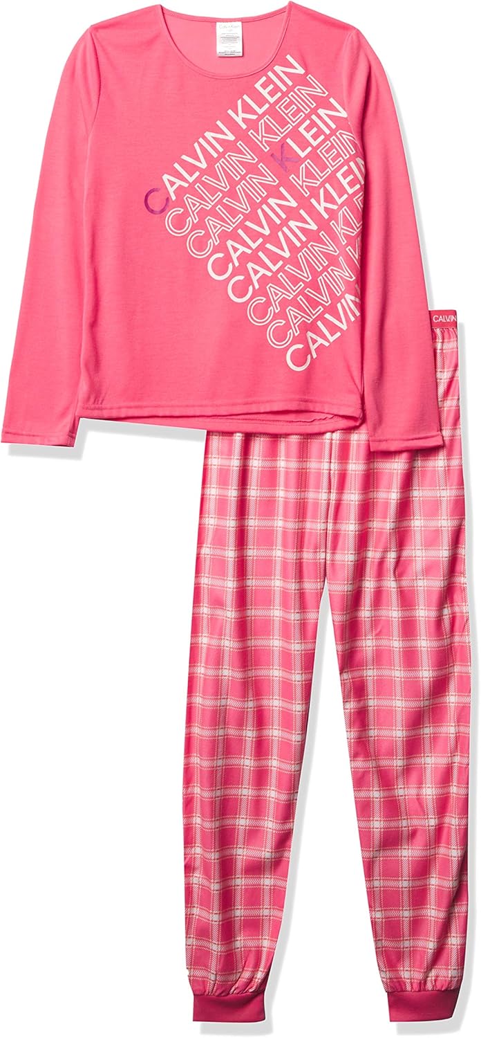 Пижамный комплект Calvin Klein для девочек: футболка с длинным рукавом и клетчатые джоггеры, Pink Lemonade / Pink Window Plaid
Пижамный комплект Calvin Klein для девочек: футболка с длинным рукавом и клетчатые джоггеры, Pink Lemonade / Pink Window Plaid