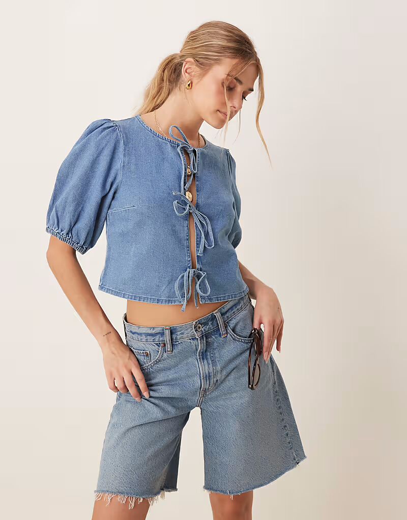 Мягкий джинсовый топ ASOS DESIGN с завязками спереди в цвете «полувыцветший синий»
Мягкий джинсовый топ ASOS DESIGN с завязками спереди в цвете «полувыцветший синий»