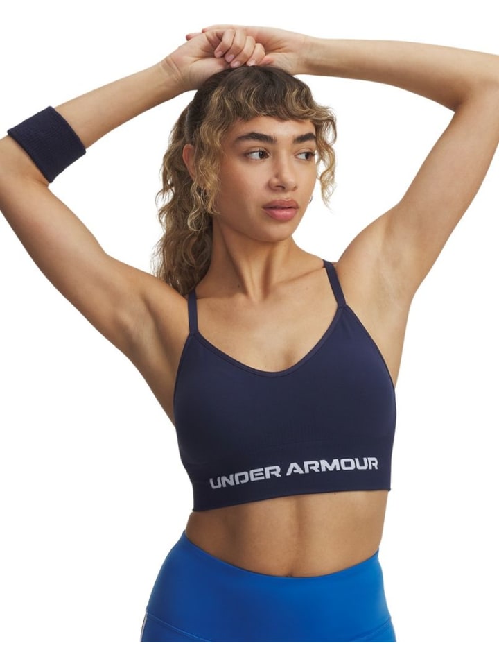 Спортивный бюстгальтер "Vanish Seamless Low Bra" синего цвета Under Armour
Спортивный бюстгальтер "Vanish Seamless Low Bra" синего цвета Under Armour