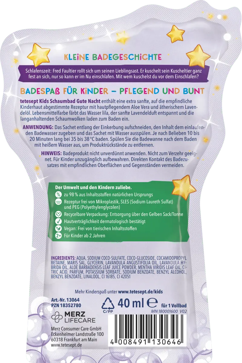 Пена для ванны Goodnight Fred Sloth 40мл tetesept
Пена для ванны Goodnight Fred Sloth 40мл tetesept