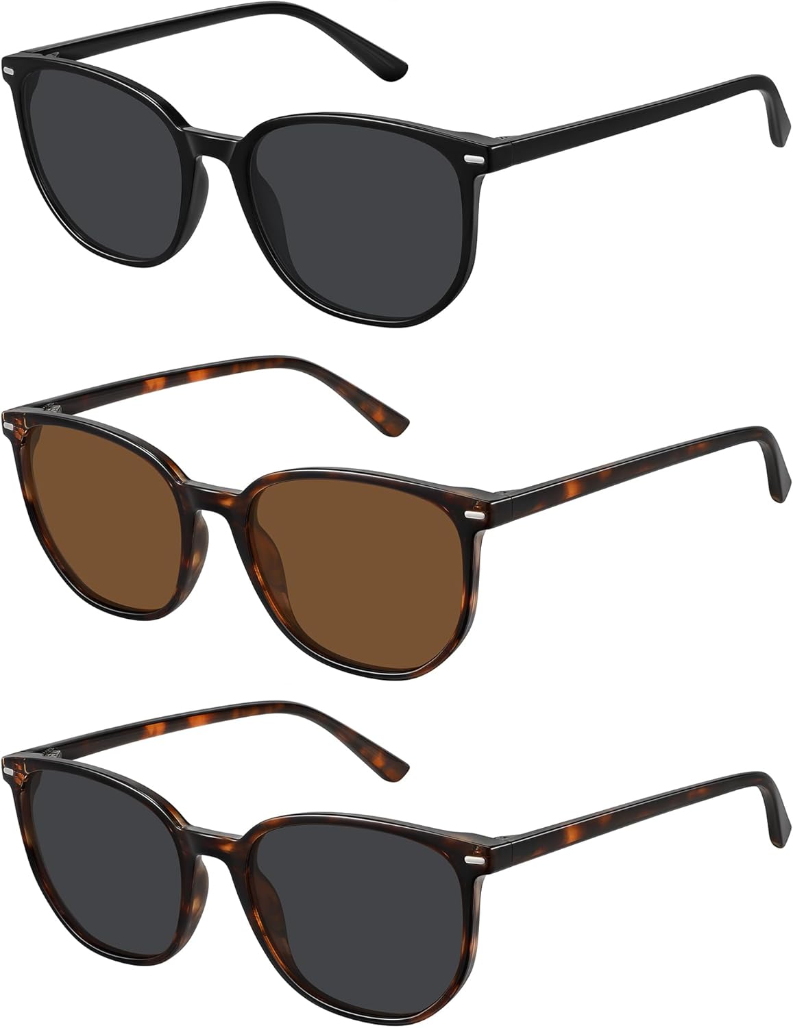 Солнцезащитные очки WOWSUN в стиле ретро с поляризацией, модные солнцезащитные очки для женщин и мужчин, 3 Pack: Black Frame Grey Lens+tortoise Brown Lens+tortoise Grey Lens
Солнцезащитные очки WOWSUN в стиле ретро с поляризацией, модные солнцезащитные очки для женщин и мужчин, 3 Pack: Black Frame Grey Lens+tortoise Brown Lens+tortoise Grey Lens