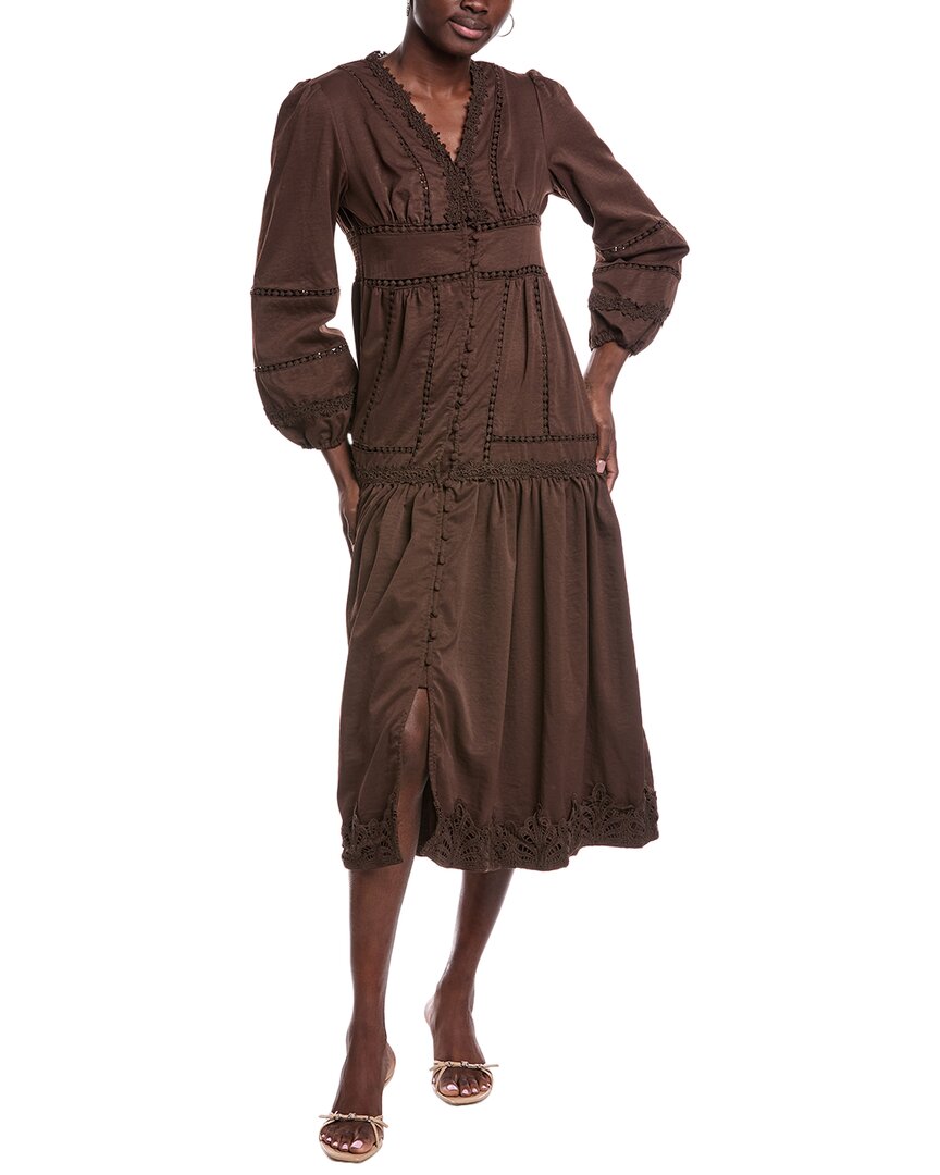 JL LUXE Миди-платье с рукавами-фонариками, коричневый
JL LUXE Миди-платье с рукавами-фонариками, коричневый