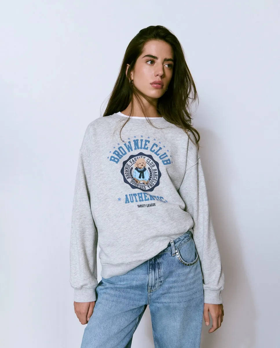 Женская толстовка с логотипом и медведем Brownie, серый
Женская толстовка с логотипом и медведем Brownie, серый