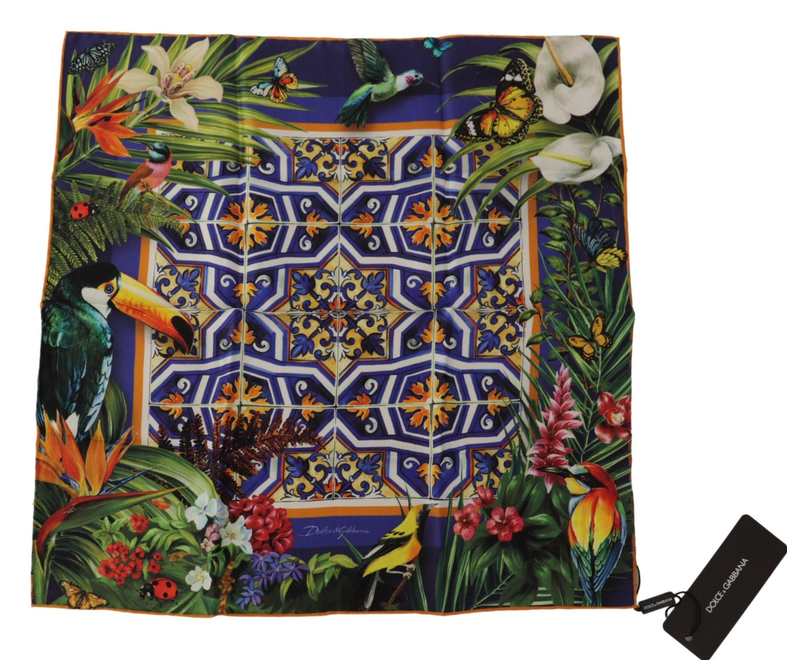 Шелковый квадратный шарф с тропической майоликой Dolce & Gabbana, мультиколор
Шелковый квадратный шарф с тропической майоликой Dolce & Gabbana, мультиколор