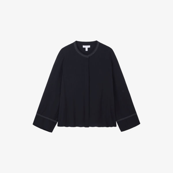 Рубашка The White Company с круглым вырезом и контрастной строчкой, черный
Рубашка The White Company с круглым вырезом и контрастной строчкой, черный