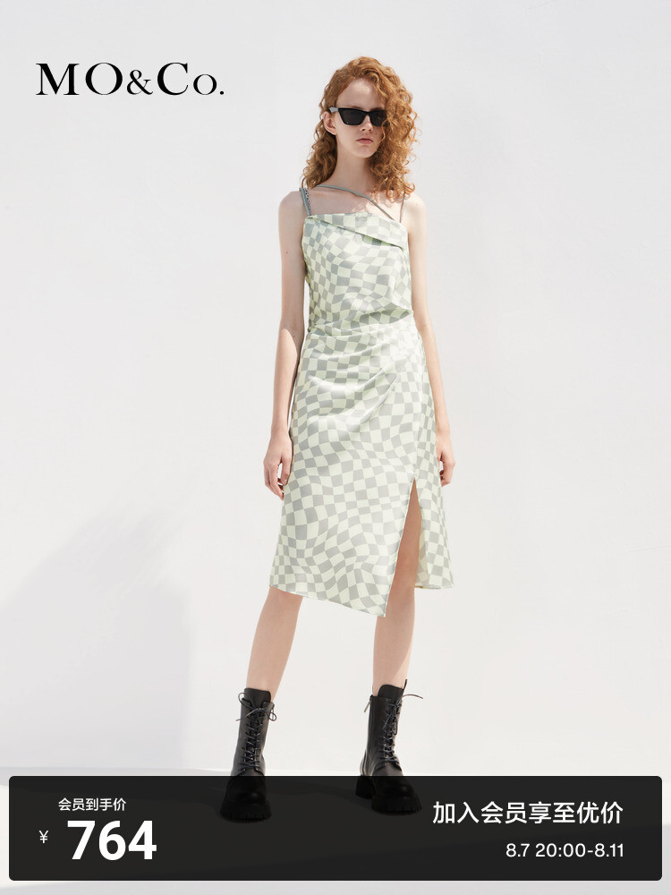 Платье Moco без рукавов с шахматным принтом, зеленый
Платье Moco без рукавов с шахматным принтом, зеленый