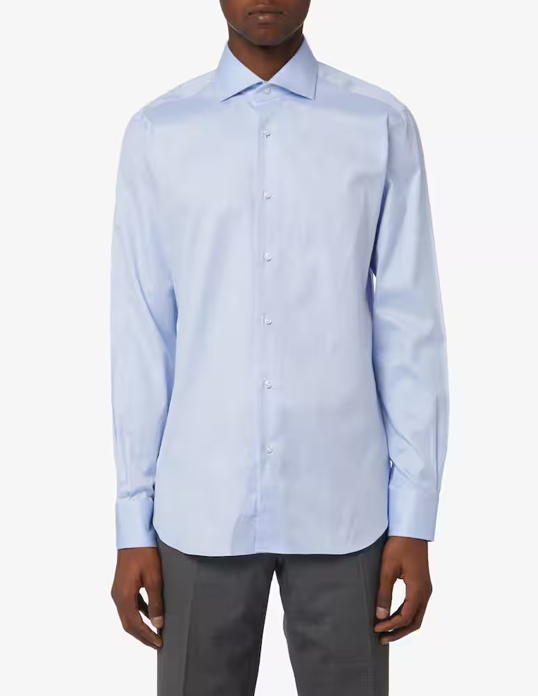 Узкая оксфордская рубашка Barba Napoli, светло-голубой
Узкая оксфордская рубашка Barba Napoli, светло-голубой