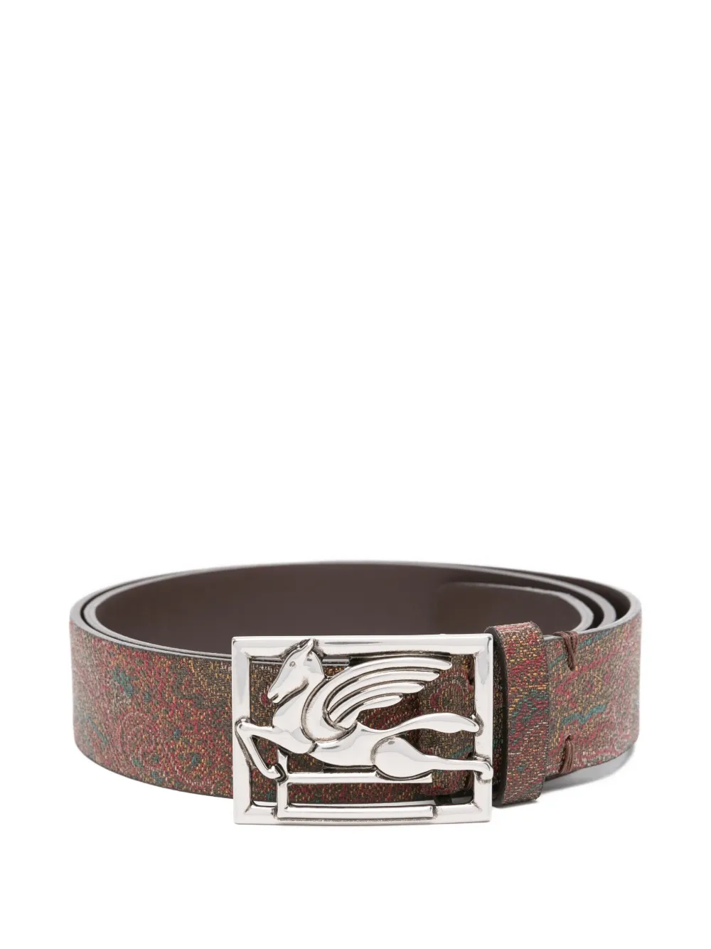 Ремень из кожи пегаса с узором пейсли ETRO, красный 
Ремень из кожи пегаса с узором пейсли ETRO, красный