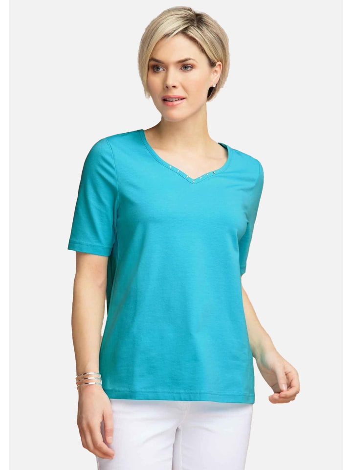 Базовая футболка с короткими рукавами из хлопка бирюзового цвета. GOLDNER, Зеленый, Базовая футболка с короткими рукавами из хлопка бирюзового цвета. GOLDNER
Базовая футболка с короткими рукавами из хлопка бирюзового цвета. GOLDNER, Зеленый, Базовая футболка с короткими рукавами из хлопка бирюзового цвета. GOLDNER