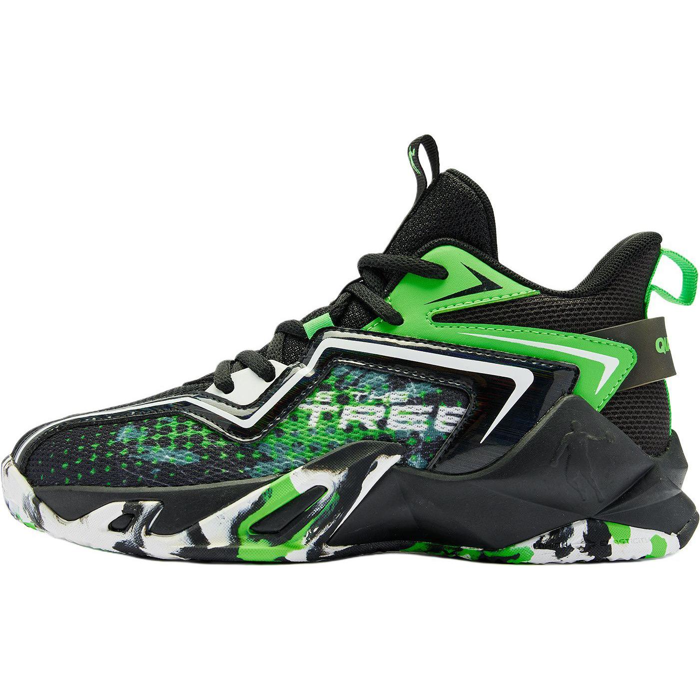 Детские баскетбольные кроссовки с нескользящей подошвой и износостойким верхом средней высоты QIAODAN, черный/зеленый 
Детские баскетбольные кроссовки с нескользящей подошвой и износостойким верхом средней высоты QIAODAN, черный/зеленый