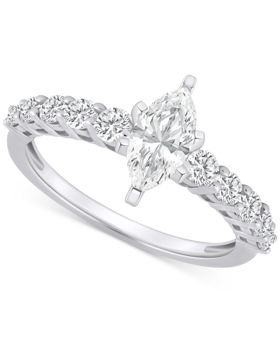 Обручальное кольцо с бриллиантом огранки маркиз (1 карат) в оправе из 14-каратного золота Macy's, White Gold
Обручальное кольцо с бриллиантом огранки маркиз (1 карат) в оправе из 14-каратного золота Macy's, White Gold