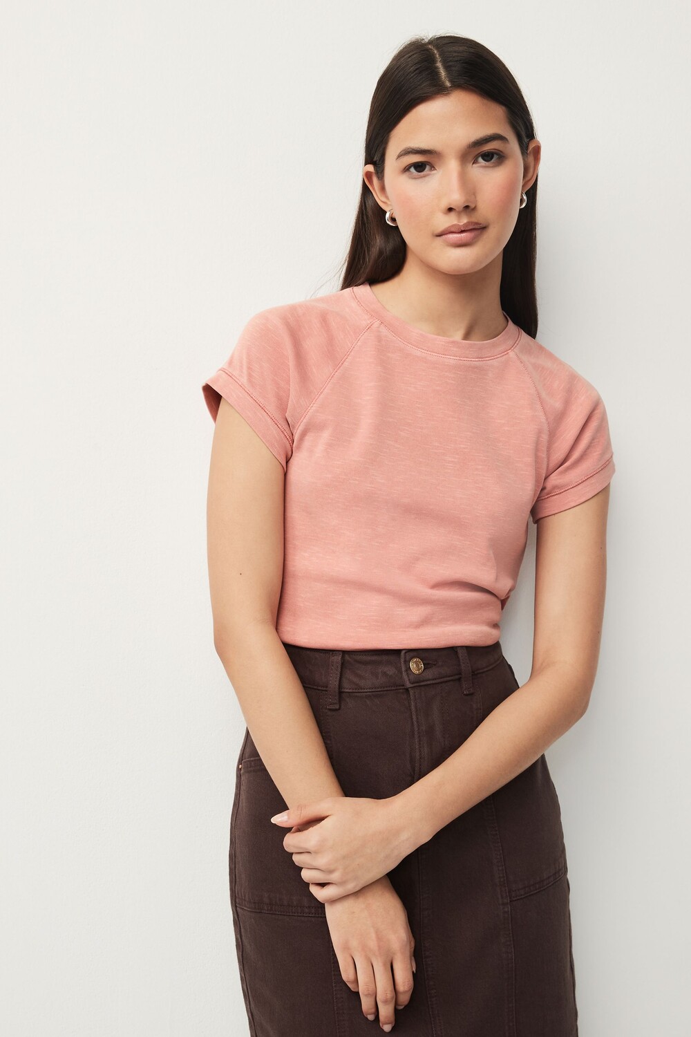 Топ реглан с круглым вырезом и короткими рукавами Next, розовый
Топ реглан с круглым вырезом и короткими рукавами Next, розовый