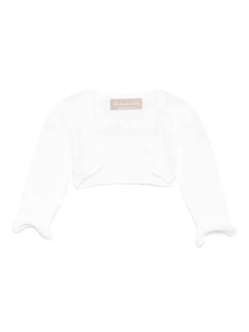 Шерстяной топ с оборками на рукавах La Stupenderia, белый
Шерстяной топ с оборками на рукавах La Stupenderia, белый