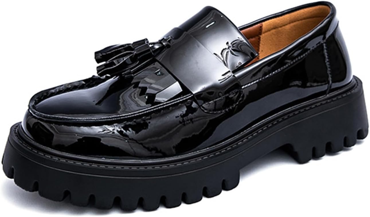 Мужские лоферы CSLIEHSH с кисточками, из лакированной кожи, на платформе, с массивным каблуком, с нескользящей подошвой, на широкую стопу, формальные деловые лоферы для свадьбы и вечеринки Uzujbaa, черный
Мужские лоферы CSLIEHSH с кисточками, из лакированной кожи, на платформе, с массивным каблуком, с нескользящей подошвой, на широкую стопу, формальные деловые лоферы для свадьбы и вечеринки Uzujbaa, черный