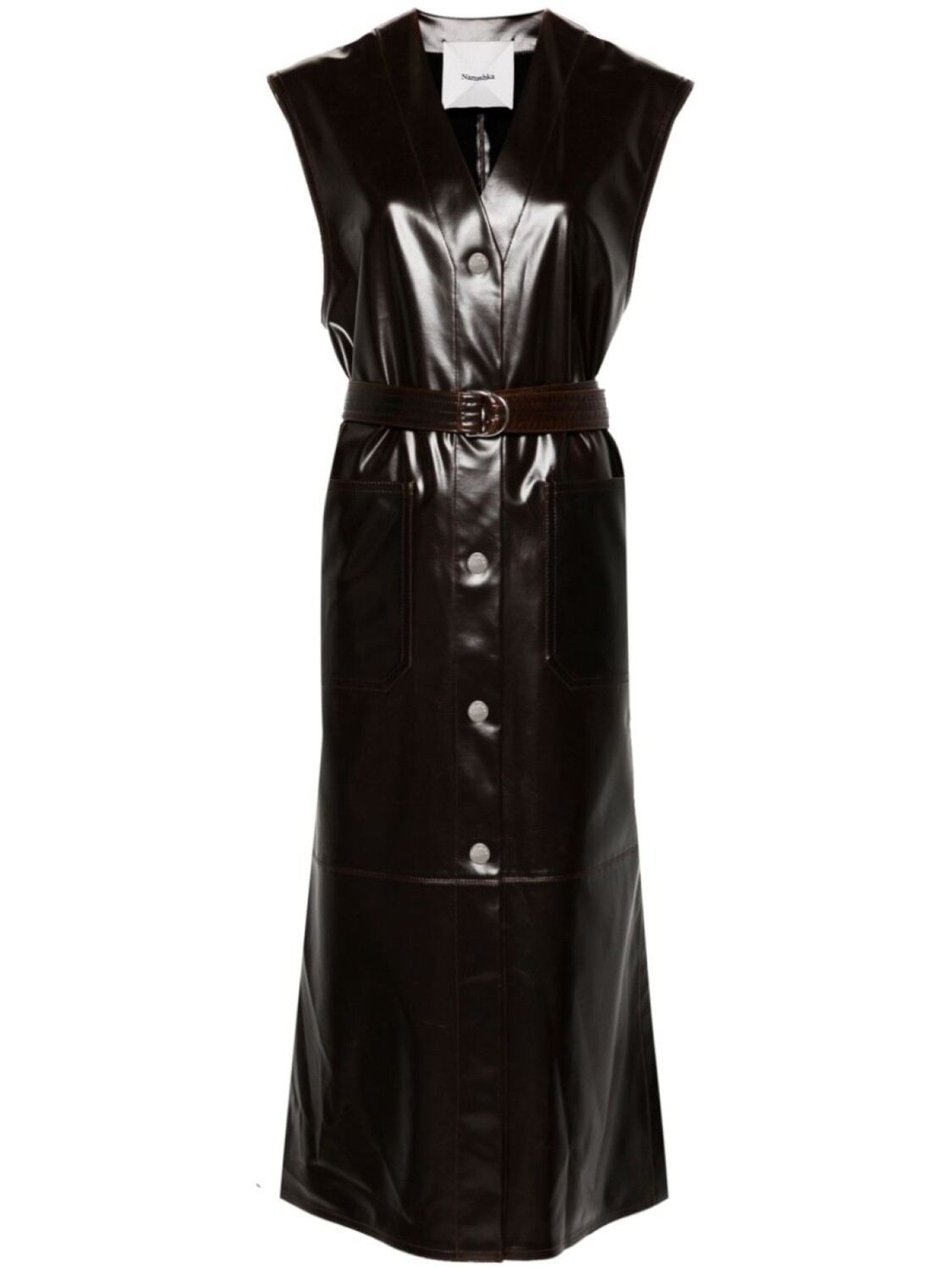 Nanushka платье Rainey без рукавов, коричневый 
Nanushka платье Rainey без рукавов, коричневый