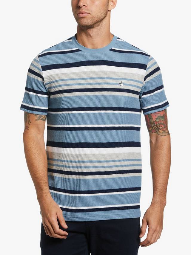Полосатая вафельная футболка двойной вязки Original Penguin, цвет 422 Spring Lake
Полосатая вафельная футболка двойной вязки Original Penguin, цвет 422 Spring Lake