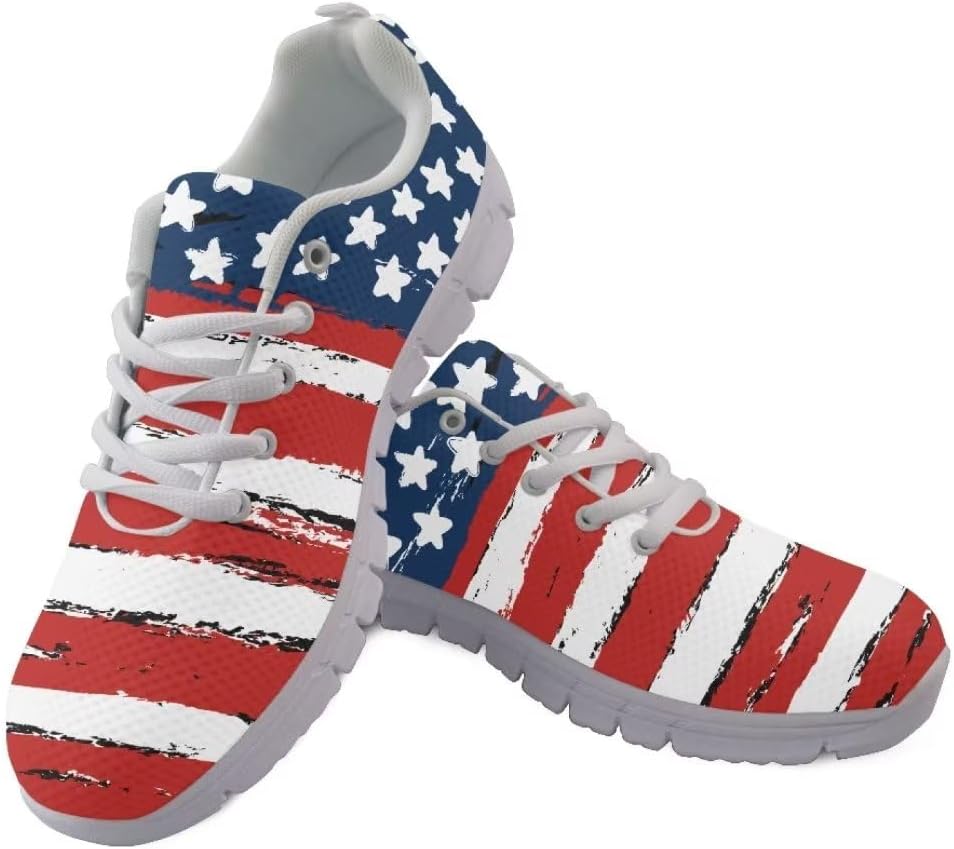 Мужские кроссовки Jeiento с американским флагом, модные спортивные беговые кроссовки, повседневная обувь для путешествий и прогулок, плоская, дышащая, American Flag-5
Мужские кроссовки Jeiento с американским флагом, модные спортивные беговые кроссовки, повседневная обувь для путешествий и прогулок, плоская, дышащая, American Flag-5