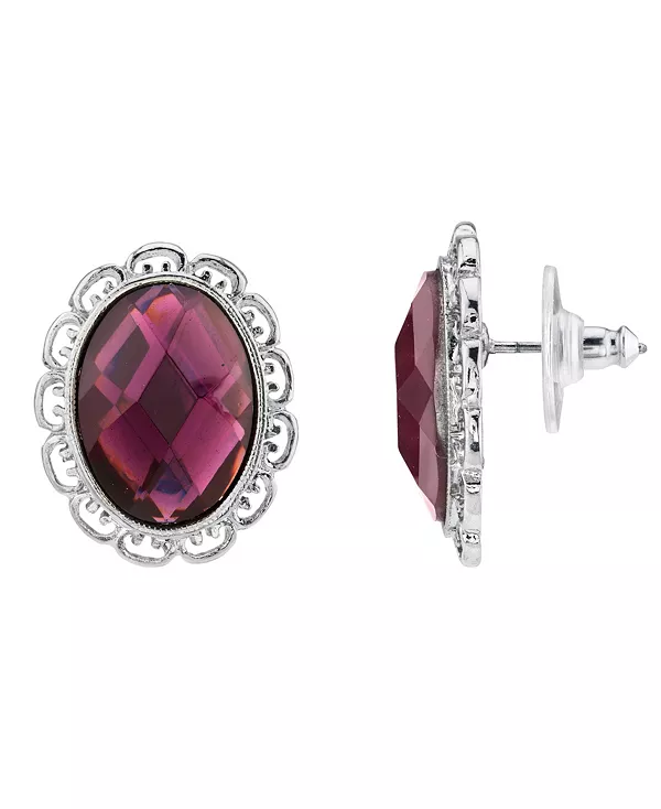 Серьги-Пуговицы с овальными гранёными камнями серебристого оттенка 2028, purple
Серьги-Пуговицы с овальными гранёными камнями серебристого оттенка 2028, purple