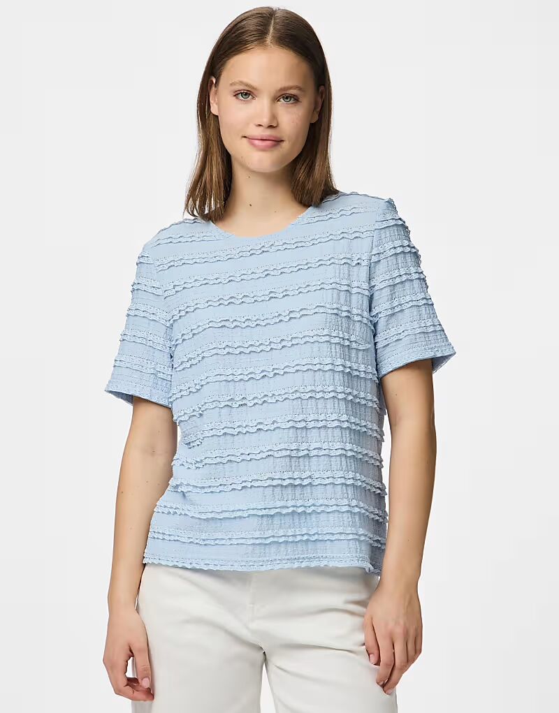 Pieces - Топ с короткими рукавами светло-голубого цвета
Pieces - Топ с короткими рукавами светло-голубого цвета