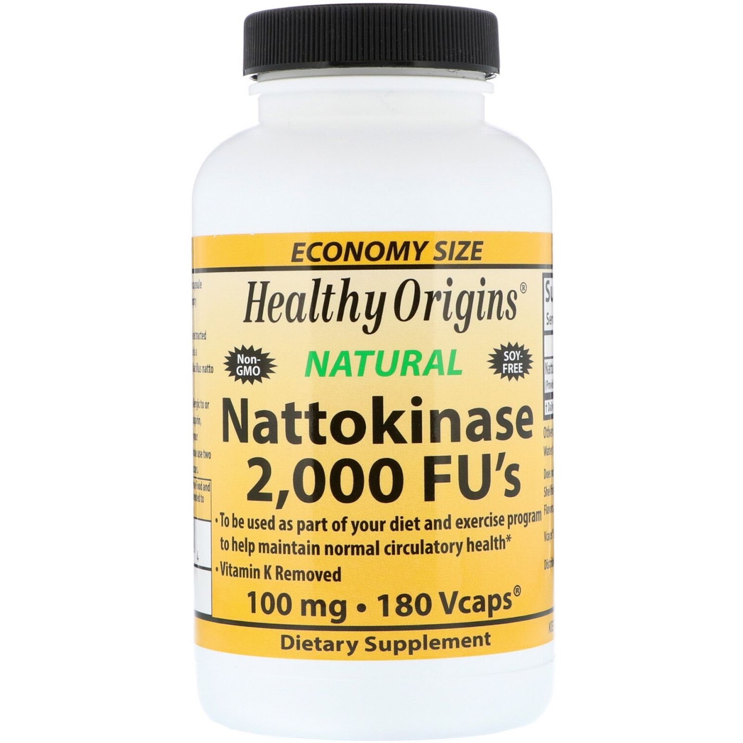 Healthy Origins Nattokinase 2,000 МЕ 100 мг 180 растительных капсул
Healthy Origins Nattokinase 2,000 МЕ 100 мг 180 растительных капсул
