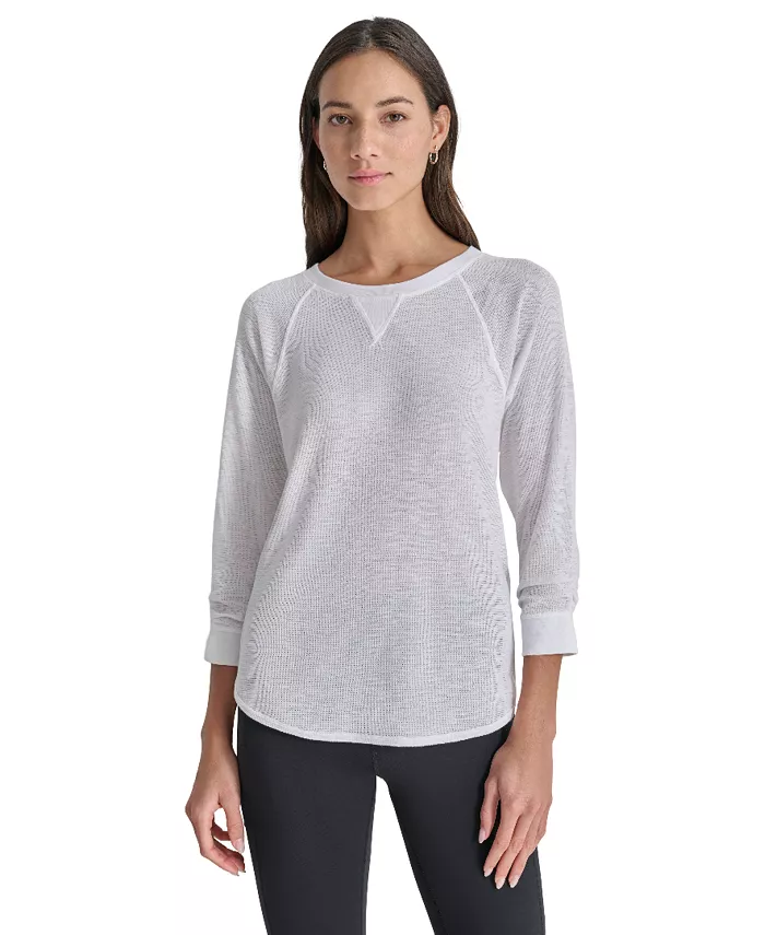 Женская мини-футболка с текстурой "вафля" и рукавом три четверти DKNY, белый
Женская мини-футболка с текстурой "вафля" и рукавом три четверти DKNY, белый