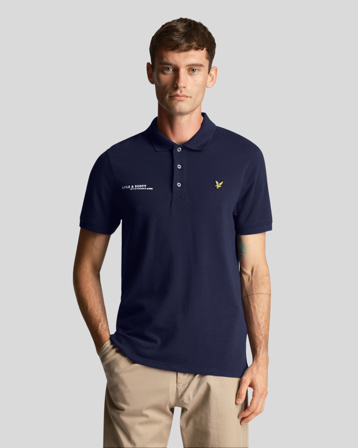 Рубашка-Поло с принтом координат Lyle & Scott, синий
Рубашка-Поло с принтом координат Lyle & Scott, синий