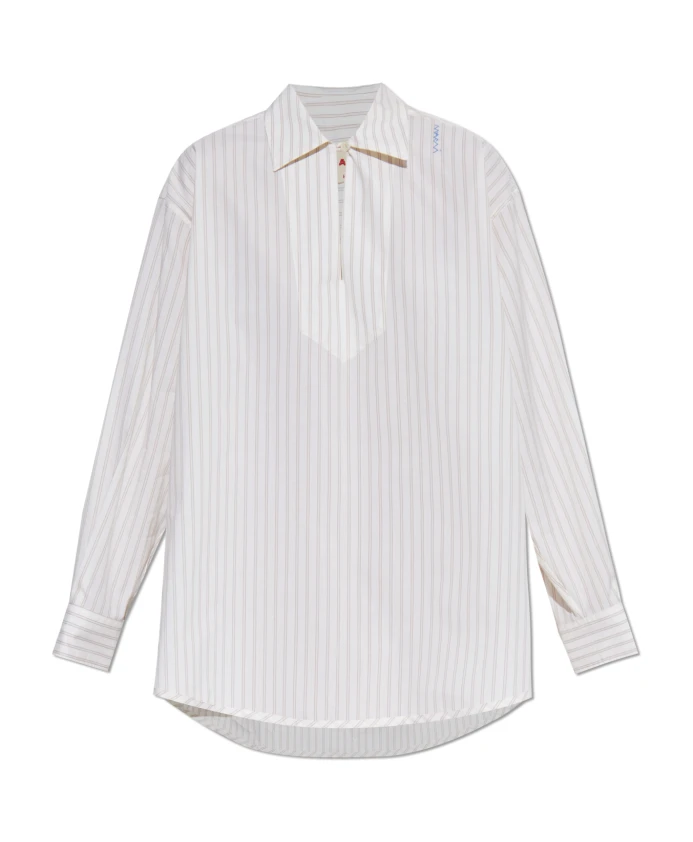 Топ свободного кроя в полоску Marni, белый
Топ свободного кроя в полоску Marni, белый