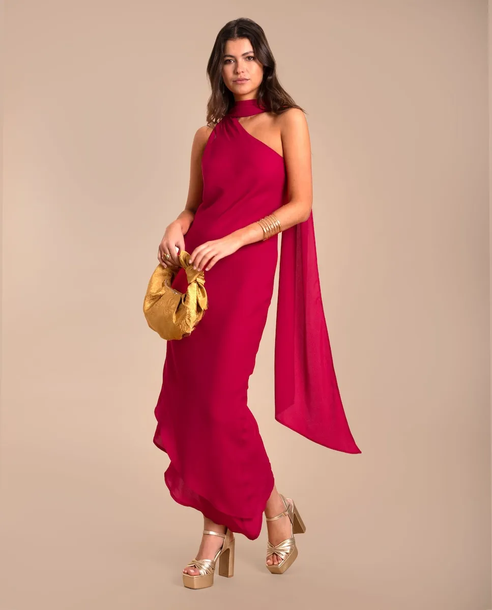 Асимметричное платье миди с шарфом The-Are, розовый
Асимметричное платье миди с шарфом The-Are, розовый