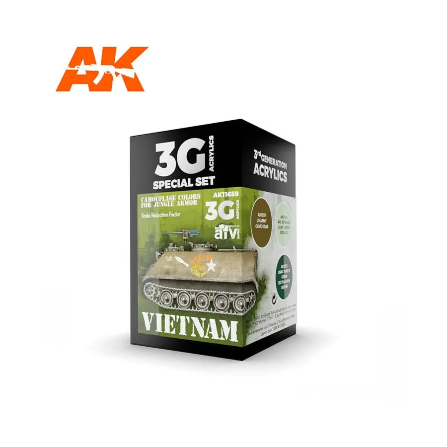 Вьетнамские камуфляжные цвета для цветов джунглей, 3rd Gen Acrylic Paint Sets
Вьетнамские камуфляжные цвета для цветов джунглей, 3rd Gen Acrylic Paint Sets