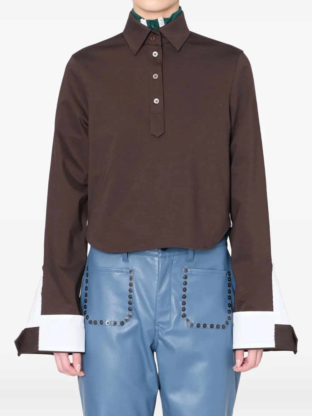 Поло с воротником-стойкой и контрастными вставками Kolor, коричневый
Поло с воротником-стойкой и контрастными вставками Kolor, коричневый