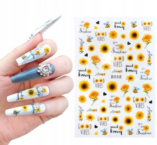 Наклейки для украшения ногтей «Подсолнухи» B-058, Frezarkowo
Наклейки для украшения ногтей «Подсолнухи» B-058, Frezarkowo