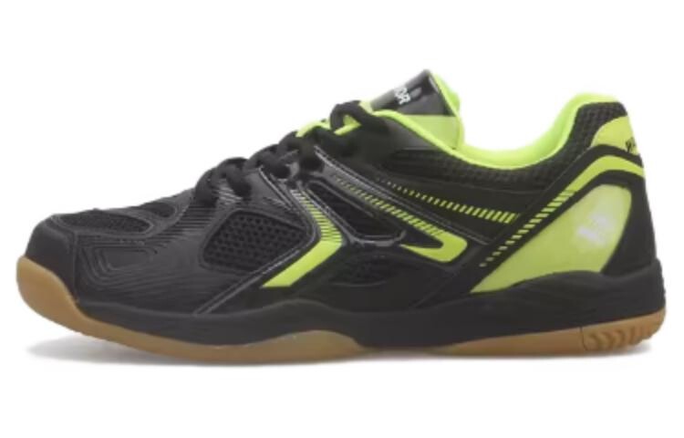 Бадминтонные туфли унисекс с низким верхом, черный/зеленый Warrior