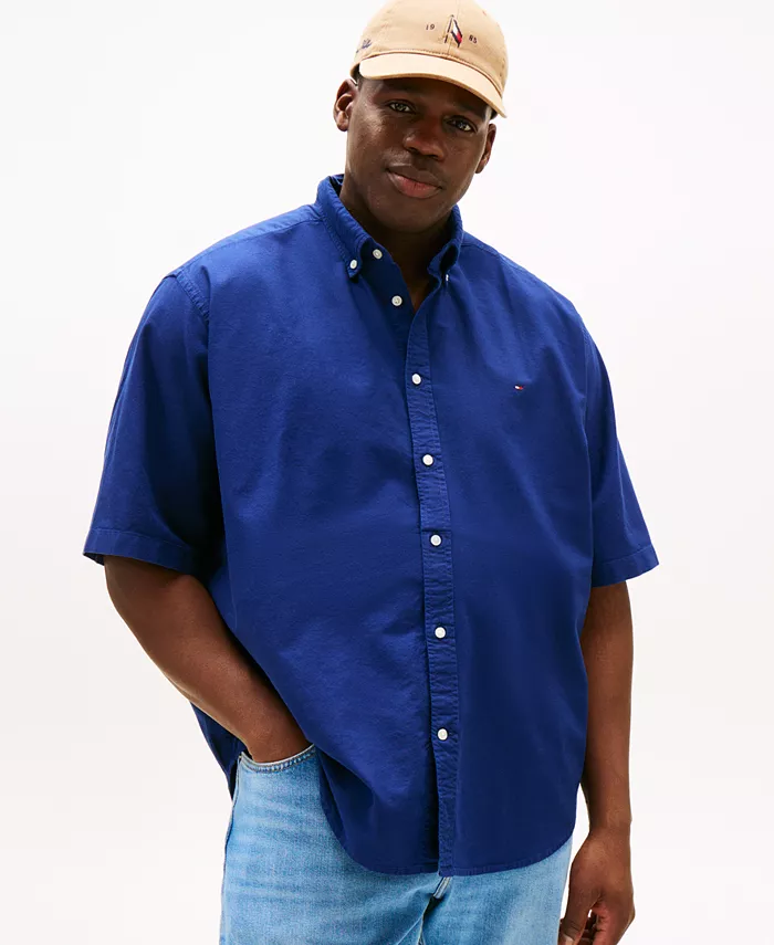Мужская свободная рубашка с коротким рукавом и пуговицами Big & Tall, окрашенная в готовом виде, Oxford Tommy Hilfiger, синий
Мужская свободная рубашка с коротким рукавом и пуговицами Big & Tall, окрашенная в готовом виде, Oxford Tommy Hilfiger, синий