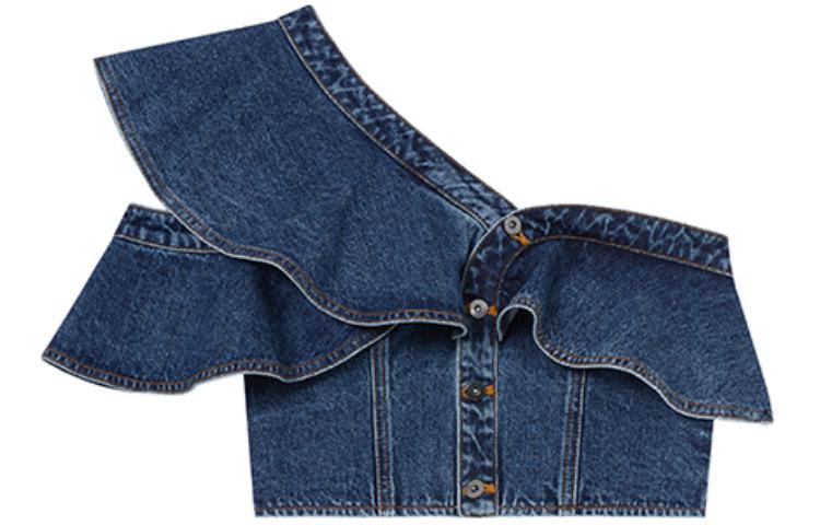 Топ деним с одним плечом Self-portrait, синий
Топ деним с одним плечом Self-portrait, синий