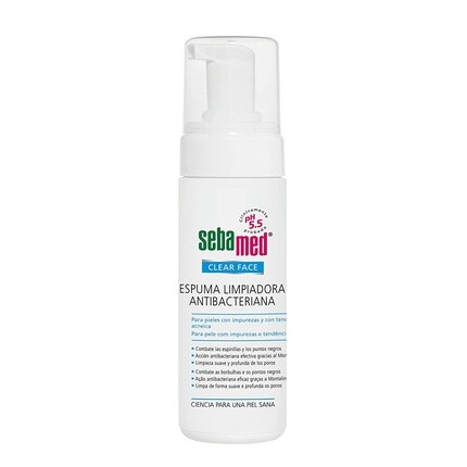 Антибактериальная очищающая пенка Clear Face 150 мл, Sebamed
Антибактериальная очищающая пенка Clear Face 150 мл, Sebamed
