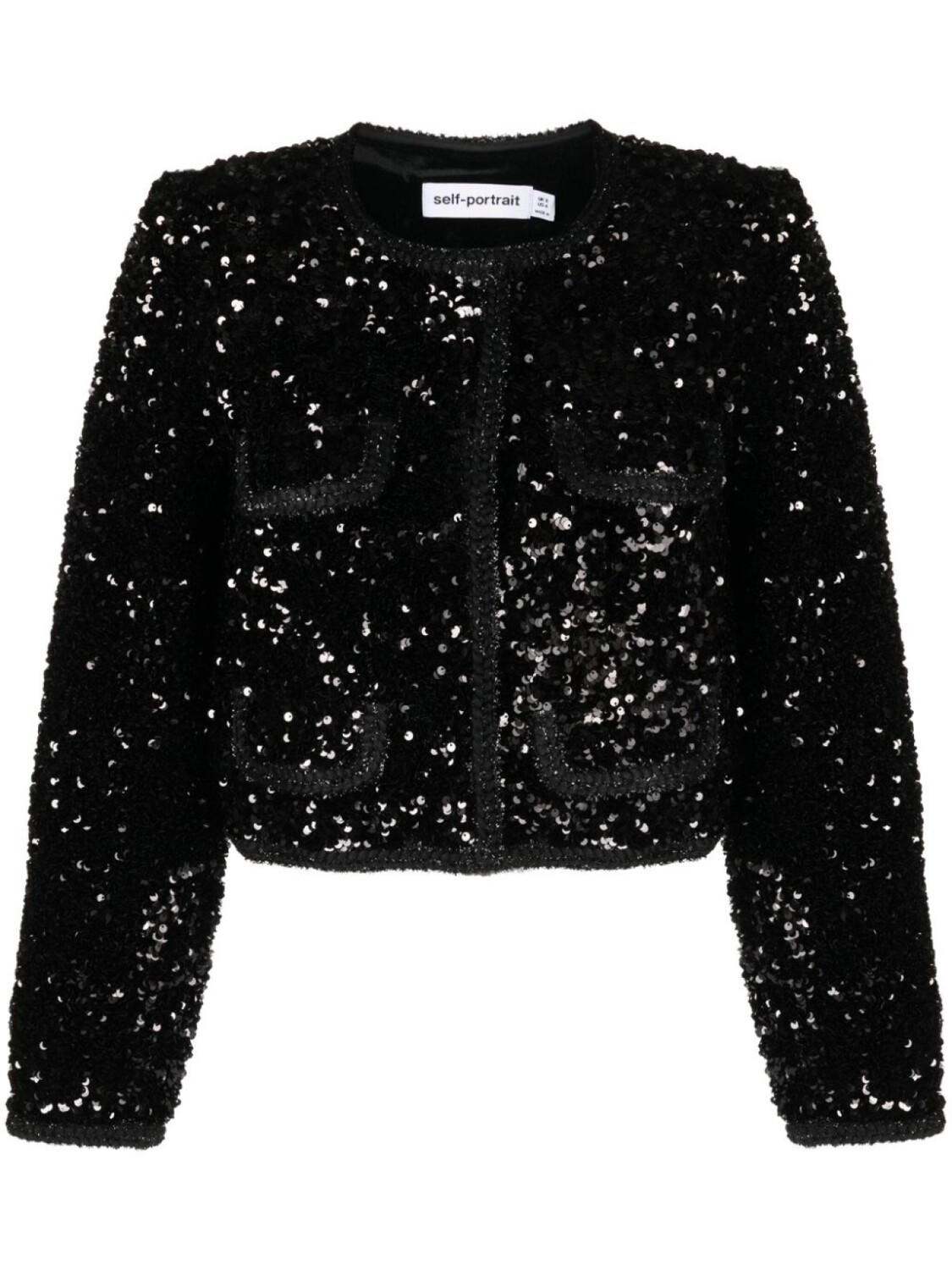 Self-Portrait укороченный жакет с пайетками, черный
Self-Portrait укороченный жакет с пайетками, черный