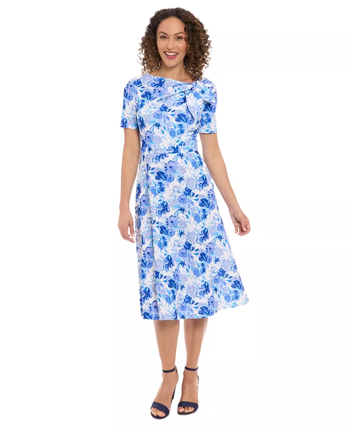 Миди-платье с бантом на горловине и цветочным принтом, размер Petite London Times, синий
Миди-платье с бантом на горловине и цветочным принтом, размер Petite London Times, синий