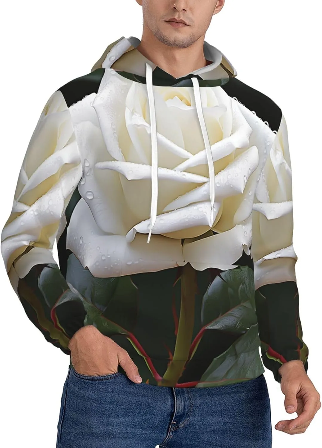 Мужская флисовая толстовка с капюшоном, белая KKLWEGU
Мужская флисовая толстовка с капюшоном, белая KKLWEGU