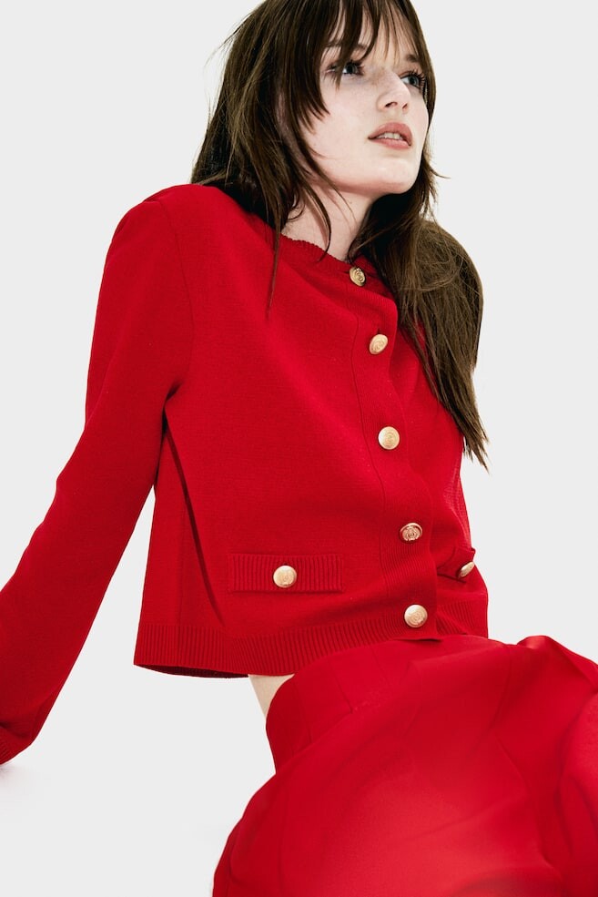Кардиган тонкой вязки H&M, красный
Кардиган тонкой вязки H&M, красный
