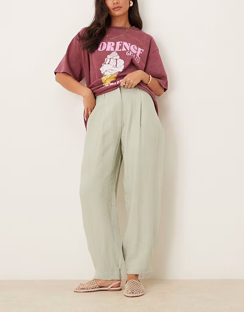 Текстурированные брюки-бочонки цвета шалфея Asos Design
Текстурированные брюки-бочонки цвета шалфея Asos Design