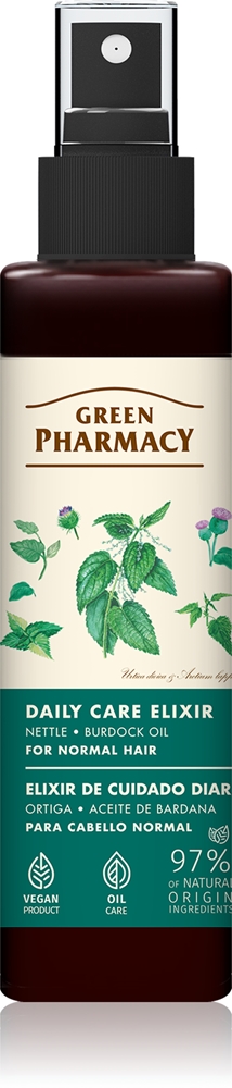 Эликсир-Сыворотка с маслом крапивы и лопуха для нормальных волос Green Pharmacy, 150 мл
Эликсир-Сыворотка с маслом крапивы и лопуха для нормальных волос Green Pharmacy, 150 мл