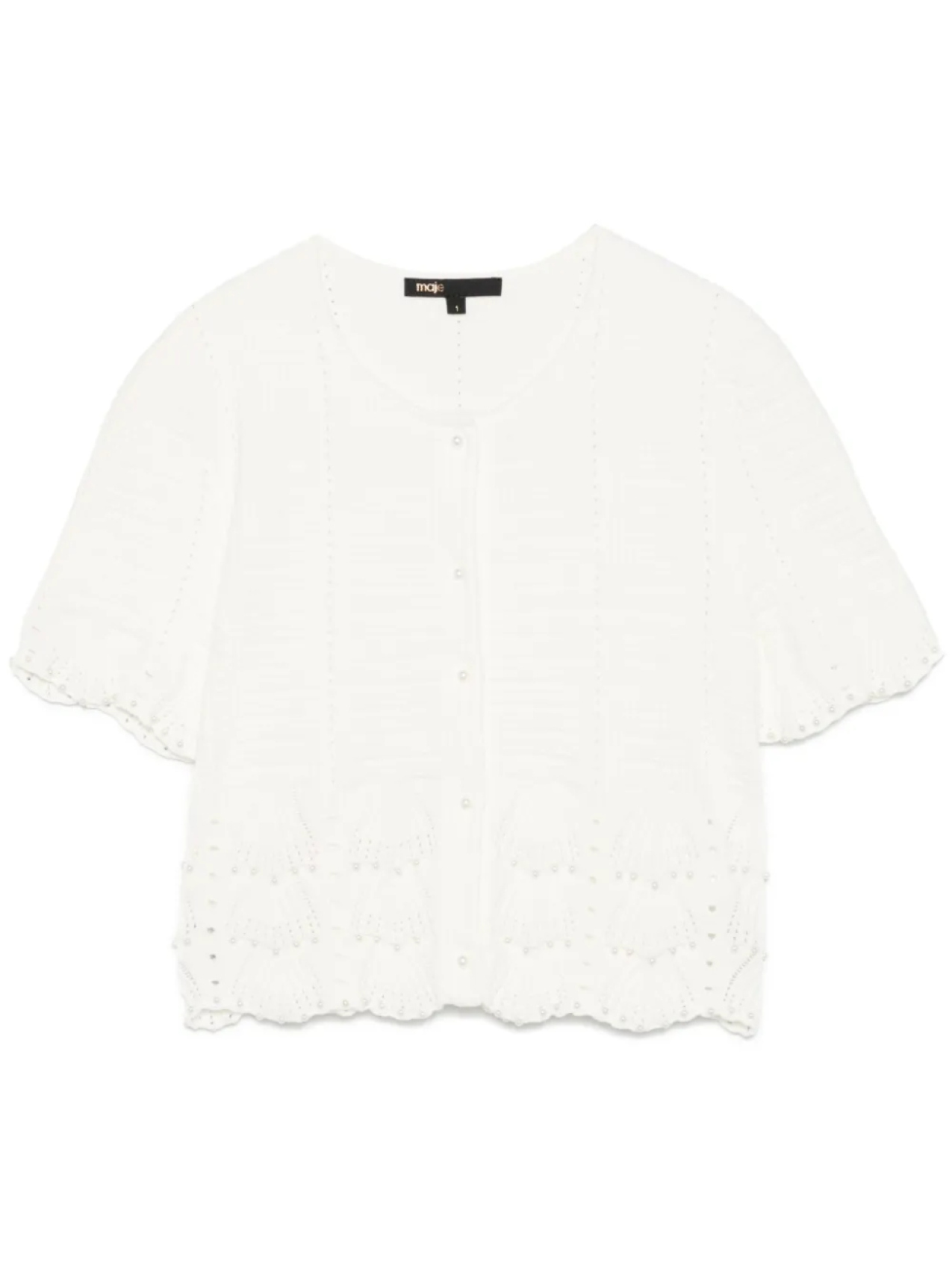 Топ Maje с отделкой из искусственного жемчуга, белый
Топ Maje с отделкой из искусственного жемчуга, белый