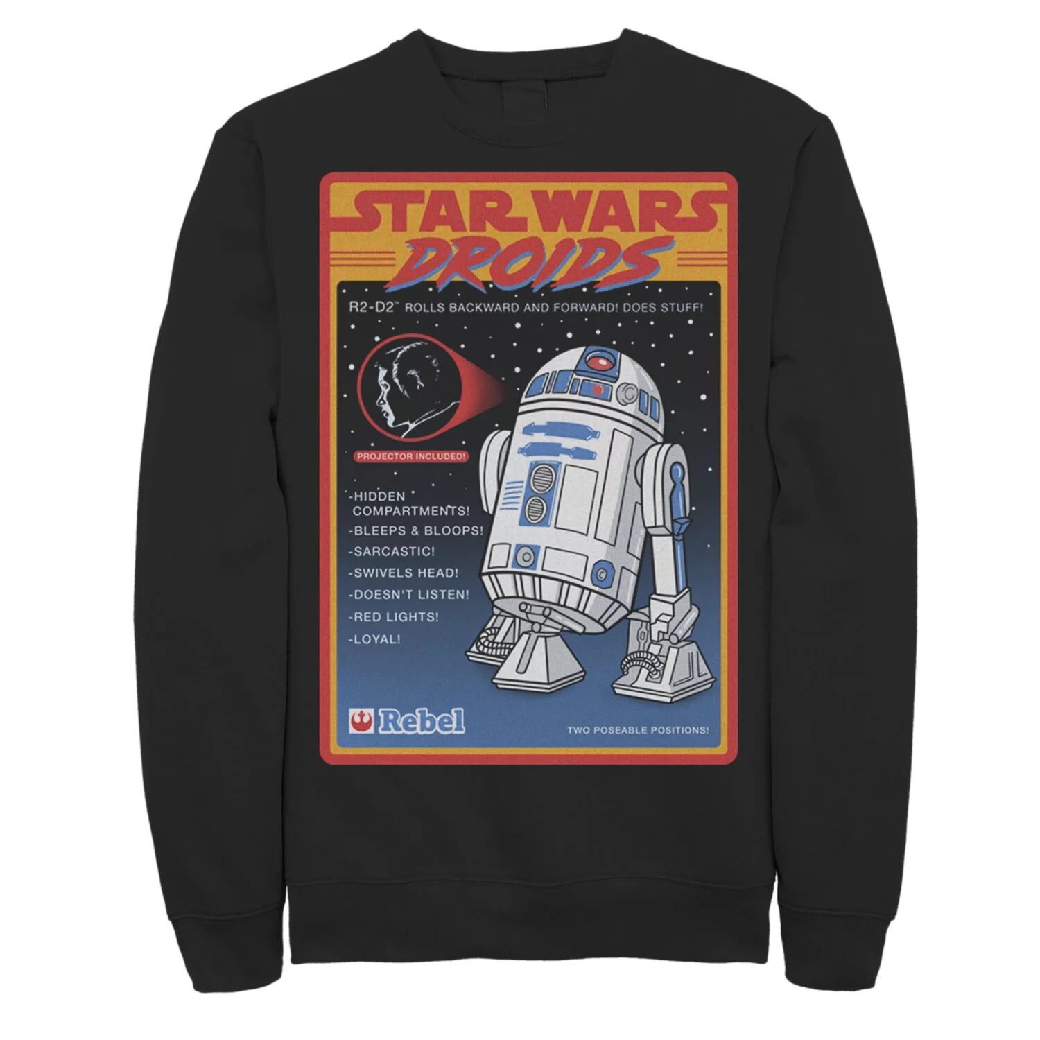 Мужская толстовка с рекламным плакатом «Звездные войны: Дроиды R2-D2» Licensed Character
Мужская толстовка с рекламным плакатом «Звездные войны: Дроиды R2-D2» Licensed Character
