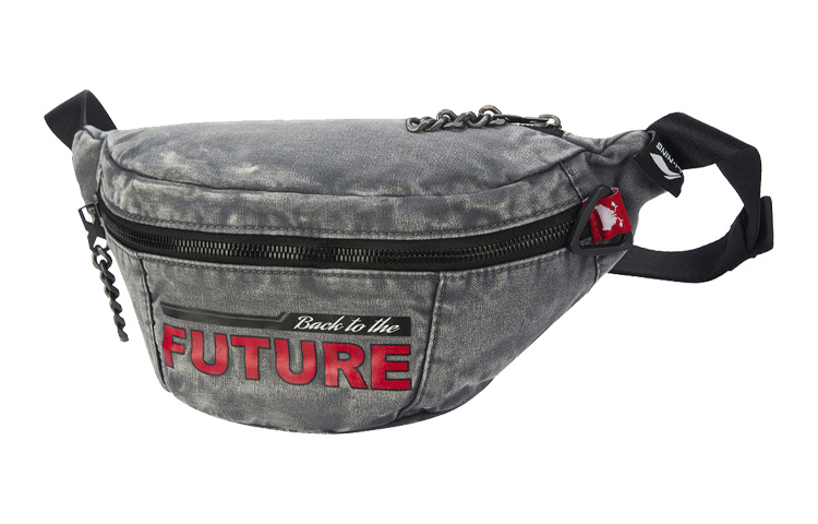 Лининг совместная коллекция "Назад в будущее" тканевая сумка через плечо, наплечная сумка, поясная сумка обычная унисекс серая
