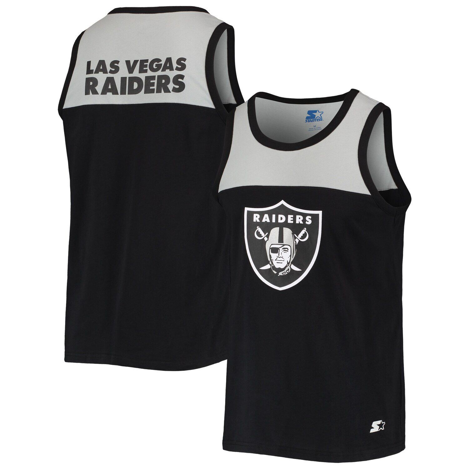 Мужская базовая модная майка Las Vegas Raiders Team Touchdown черного/серебристого цвета Starter
Мужская базовая модная майка Las Vegas Raiders Team Touchdown черного/серебристого цвета Starter