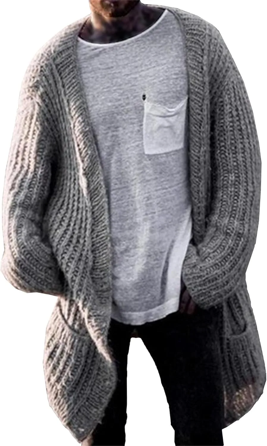 Мужской кардиган с ребристым краем и V-образным вырезом JEShifangjiusu
Мужской кардиган с ребристым краем и V-образным вырезом JEShifangjiusu