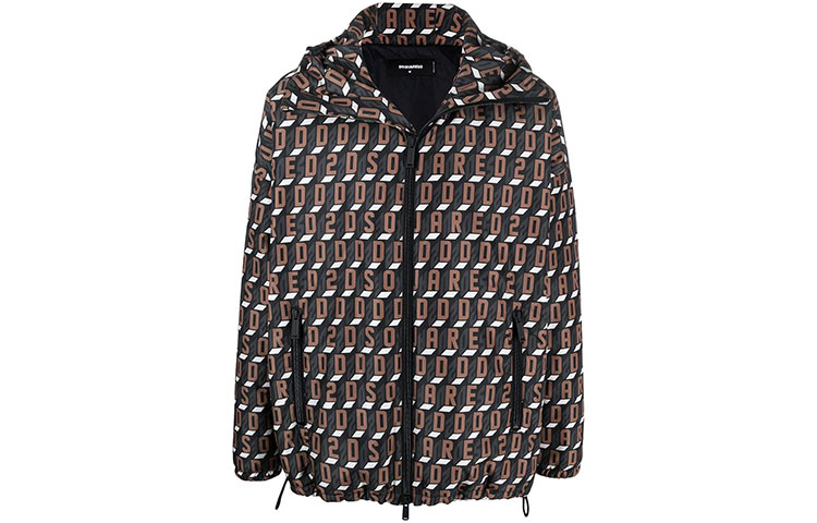 DSQUARED 2 Ветровка с принтом логотипа, Brown 
DSQUARED 2 Ветровка с принтом логотипа, Brown