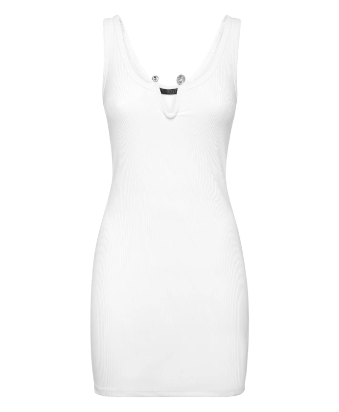 Платье-Комбинация из ребристой вязки Philipp Plein, белый
Платье-Комбинация из ребристой вязки Philipp Plein, белый