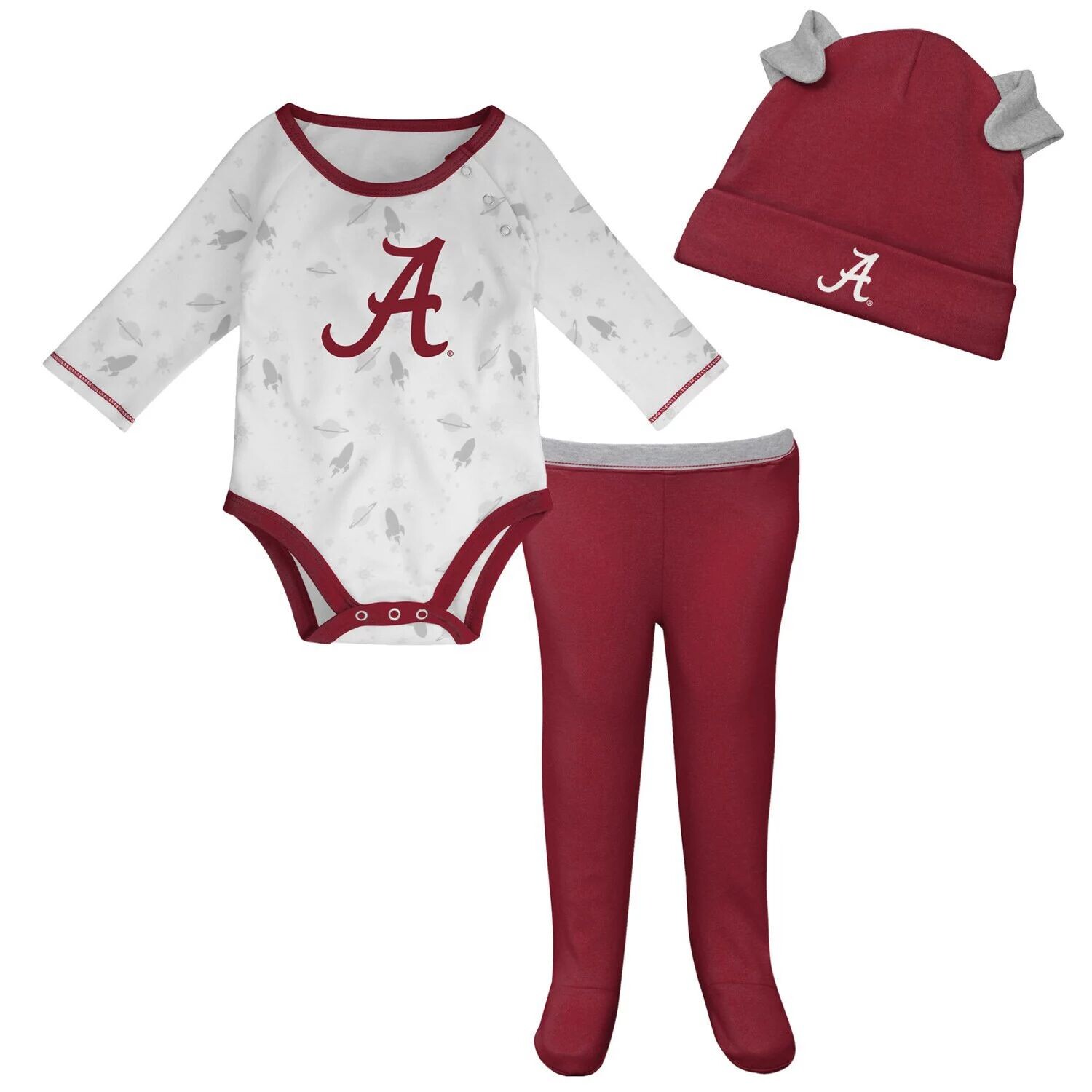 Для новорожденных и младенцев малиновый/белый Alabama Crimson Tide Dream Team боди с длинными рукавами реглан, комплект из шляпы и брюк Outerstuff
Для новорожденных и младенцев малиновый/белый Alabama Crimson Tide Dream Team боди с длинными рукавами реглан, комплект из шляпы и брюк Outerstuff