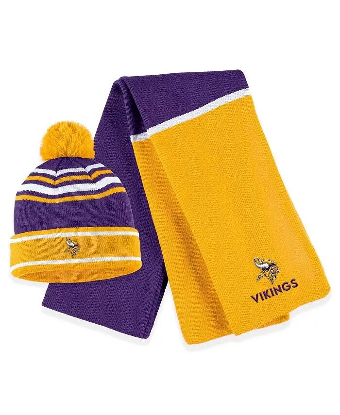 Женская фиолетовая шапка-манжета Minnesota Vikings Colorblock с помпоном и шарфом в комплекте WEAR by Erin Andrews
Женская фиолетовая шапка-манжета Minnesota Vikings Colorblock с помпоном и шарфом в комплекте WEAR by Erin Andrews